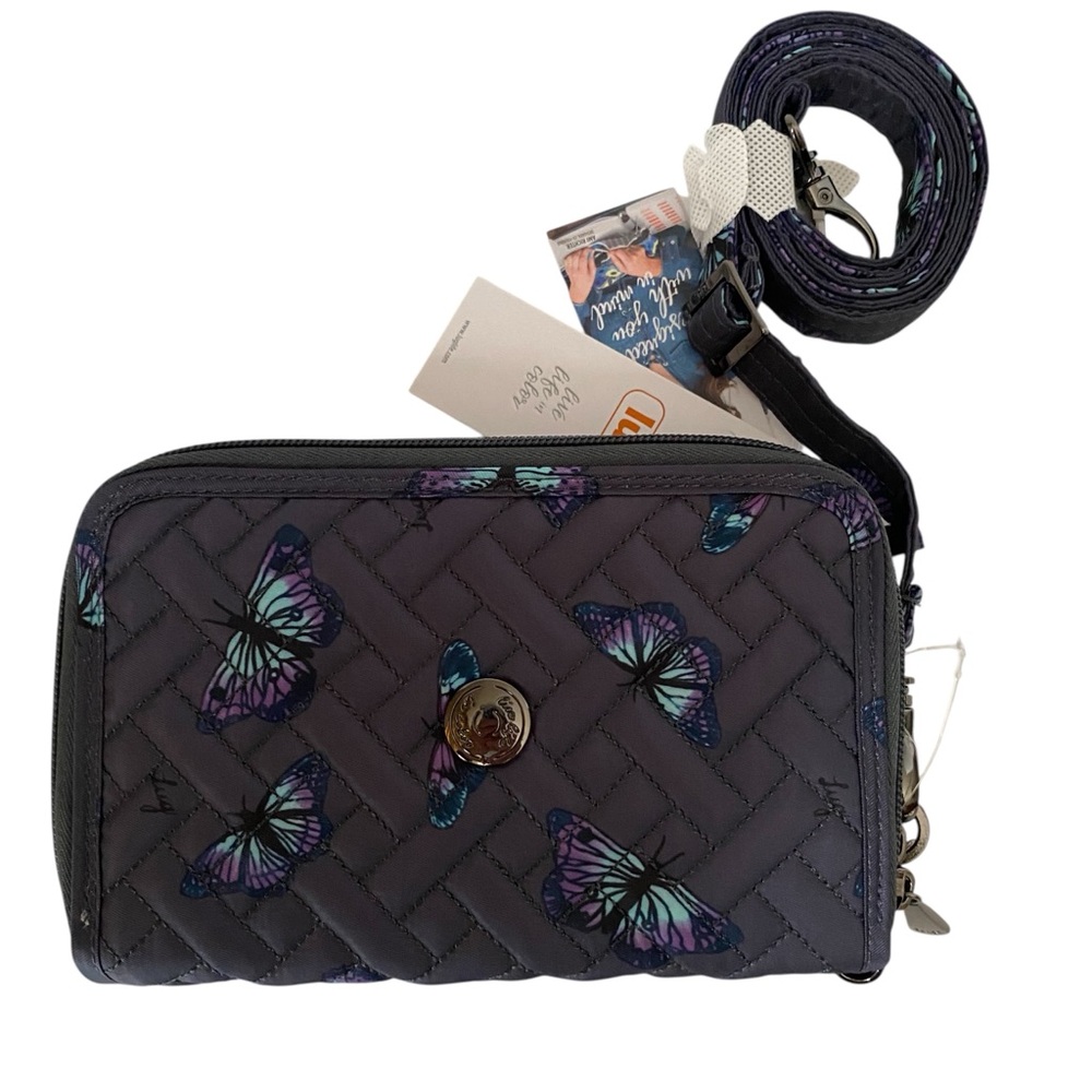 Lug Quickstep Wallet Crossbody Butterfly Grey New